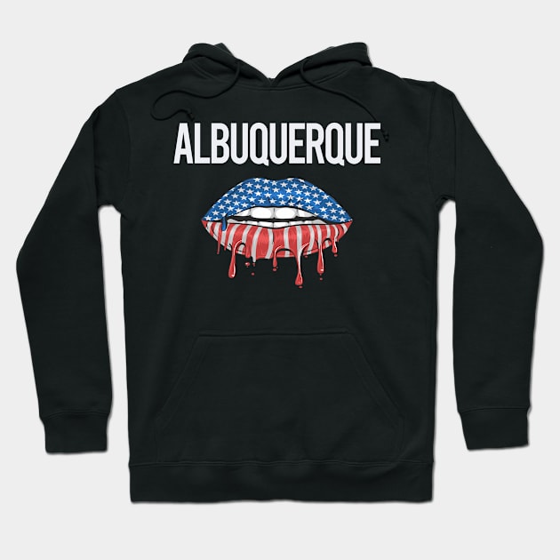 USA Flag Lips Albuquerque Hoodie by rosenbaumquinton52